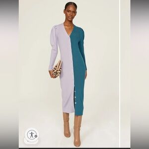 BUSAYO Rib Sweater Dress
Busayo x RTR Two-Tone Midi Dress Size Large NWOT